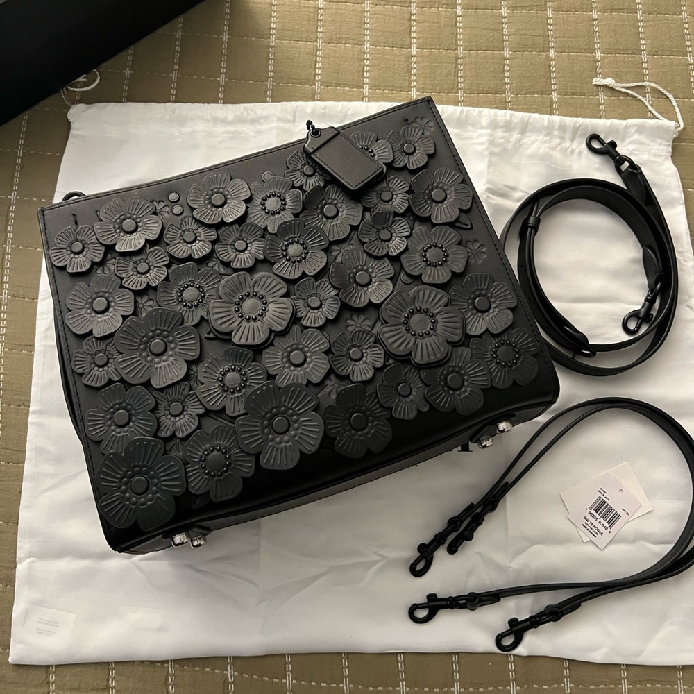 Coach Rogue 30 w Tea Rose Matte Black NWT